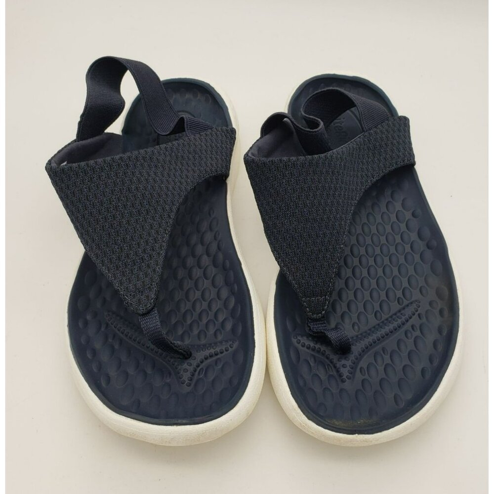 Crocs Literide Mesh Flip Flop Slingback Sandal, Navy Blue, Women Size 11 205477